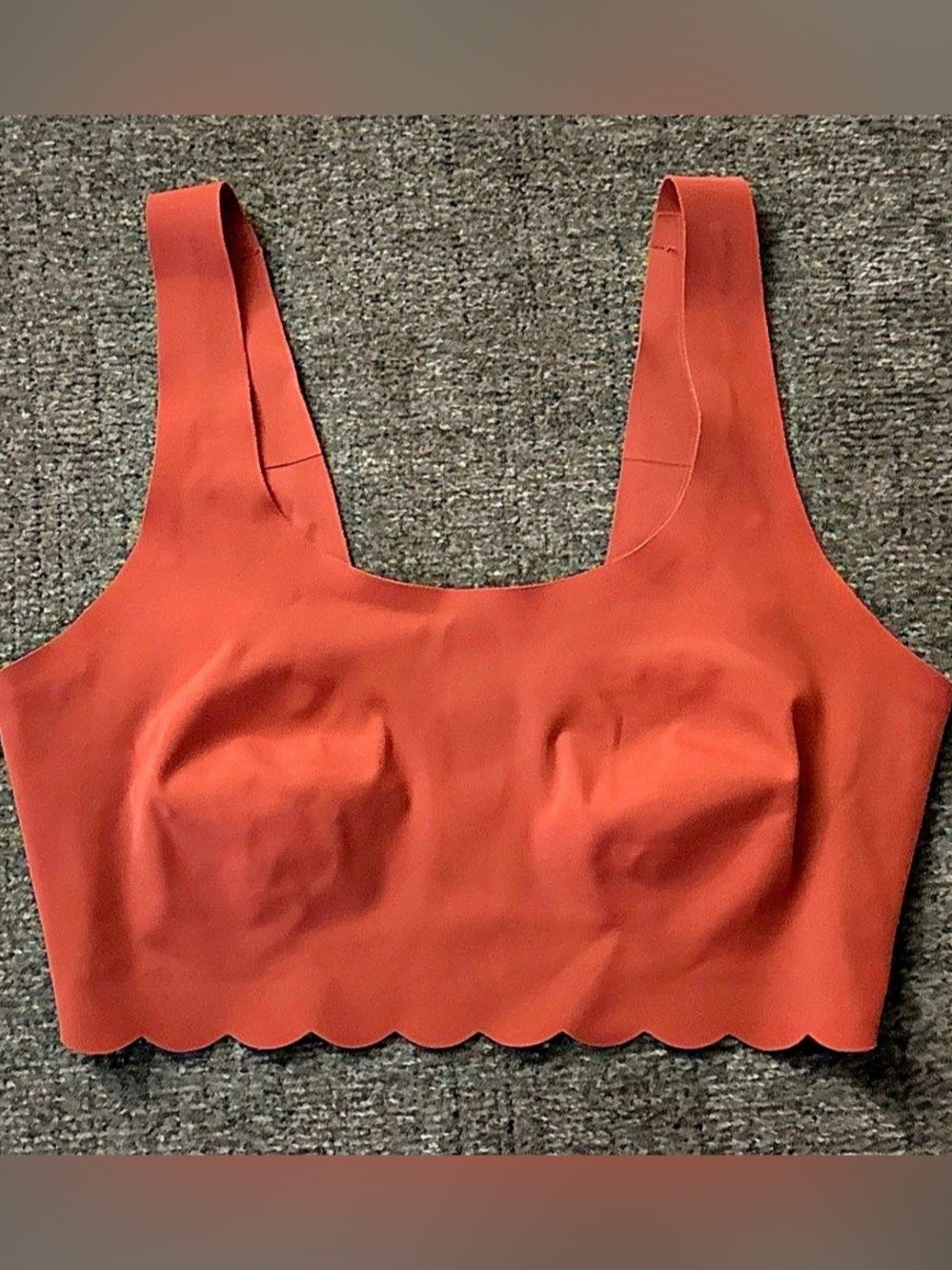 No Boundaries Scalloped Butter Soft 5Wireless Bra in Burnt Coral